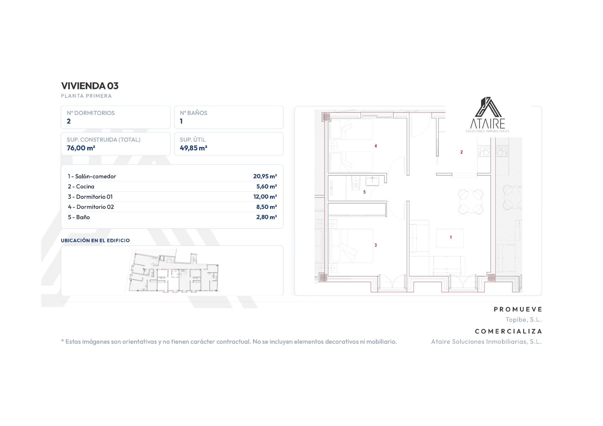 Plano arquitectónico Vivienda 03