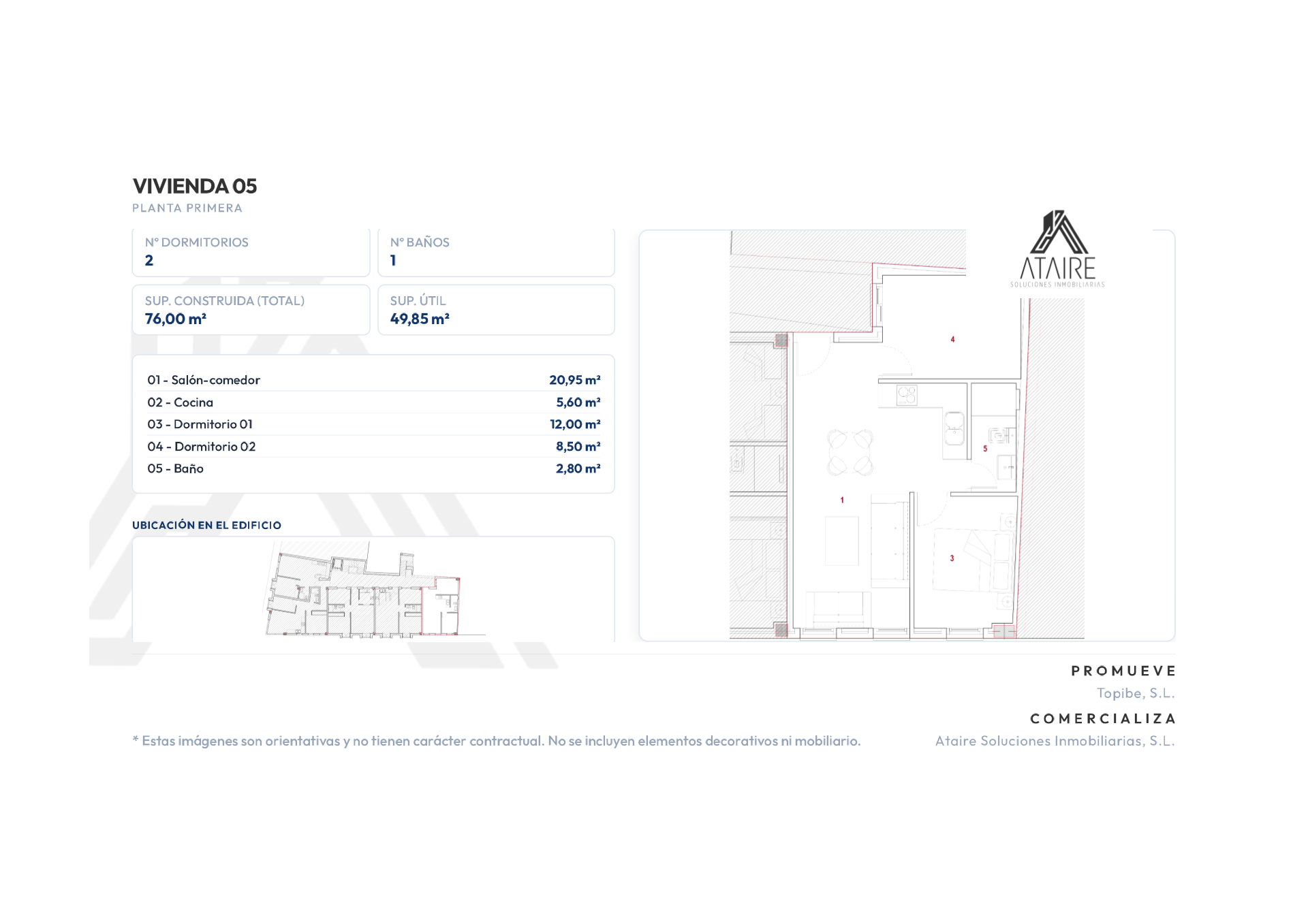 Plano arquitectónico Vivienda 05